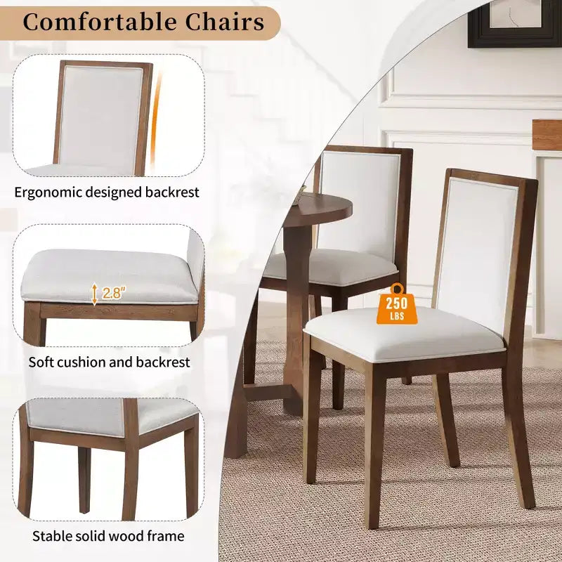 Ensemble table de salle à manger de ferme extensible – Marron / Gris+Blanc, 4 places