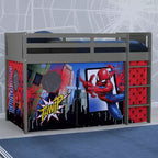 Tente de lit mezzanine Spider-Man Rouge et Bleu pour 1 enfant