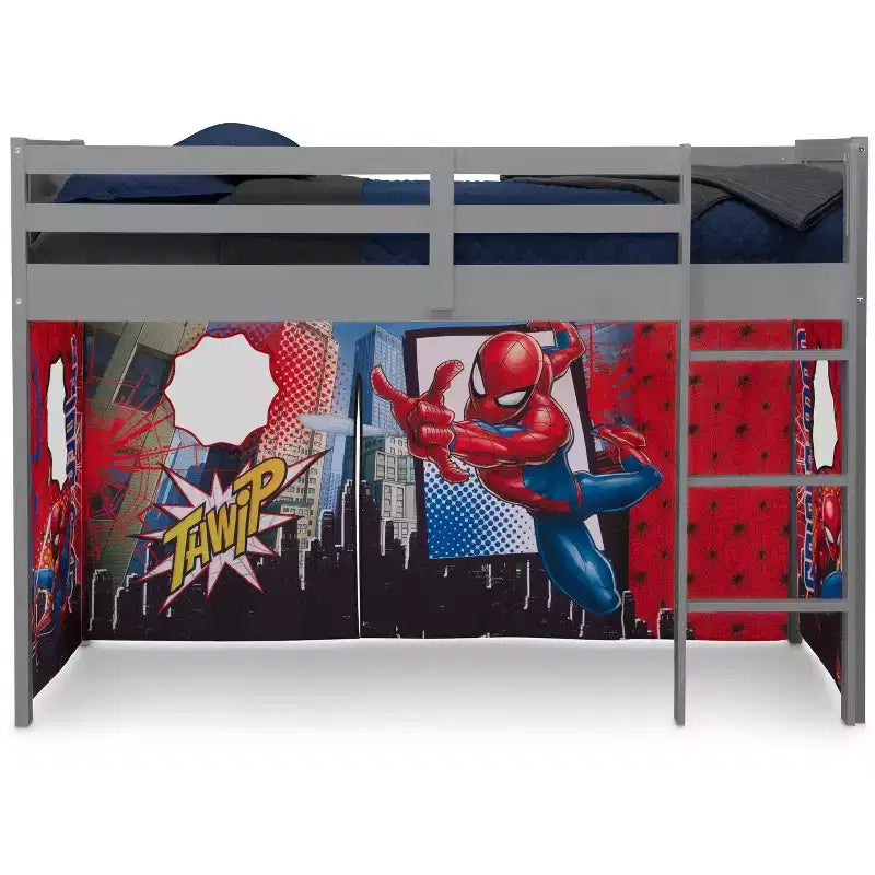 Tente de lit mezzanine Spider-Man Rouge et Bleu pour 1 enfant