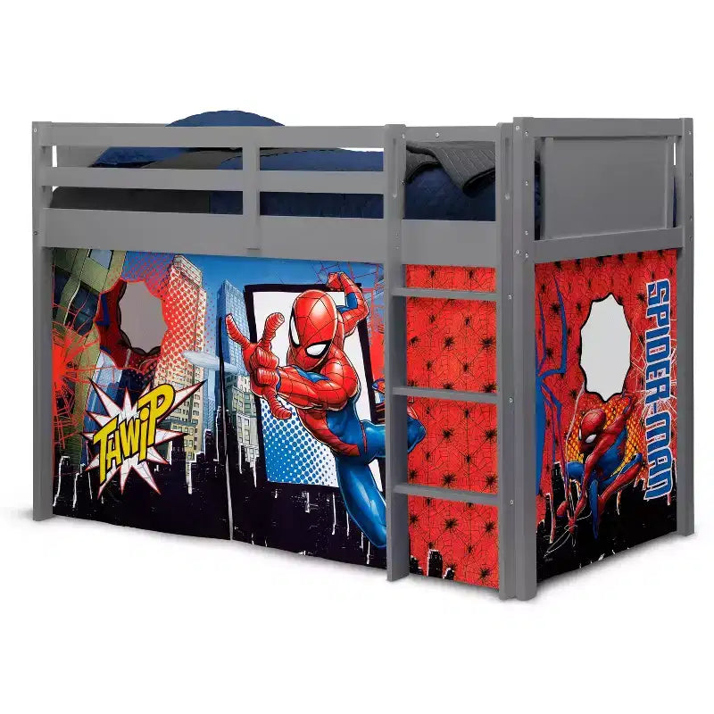 Tente de lit mezzanine Spider-Man Rouge et Bleu pour 1 enfant