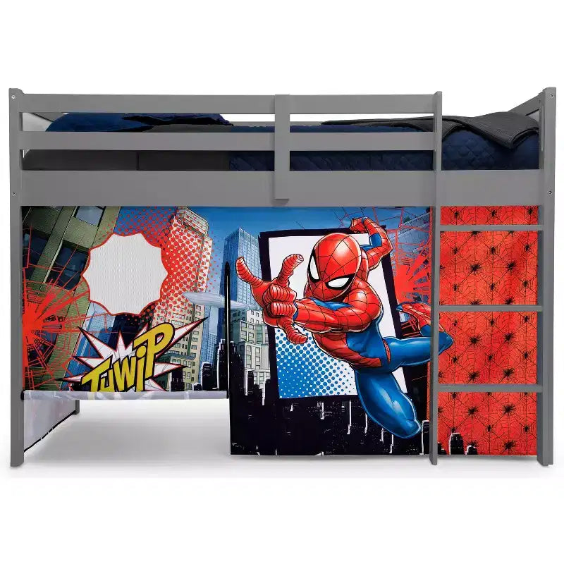Tente de lit mezzanine Spider-Man Rouge et Bleu pour 1 enfant