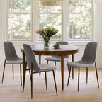 Chaises de salle à manger sans accoudoirs, dossier incurvé, rembourrées beiges / grises / vertes, lot de 4