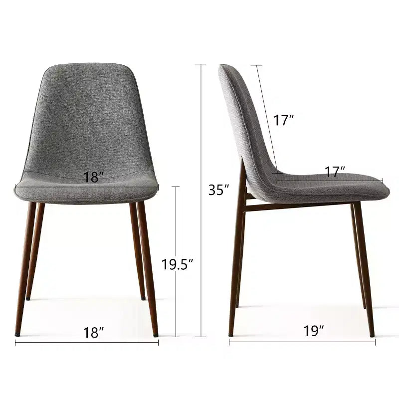 Chaises de salle à manger sans accoudoirs, dossier incurvé, rembourrées beiges / grises / vertes, lot de 4