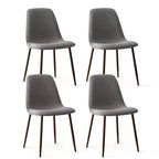 Chaises de salle à manger sans accoudoirs, dossier incurvé, rembourrées beiges / grises / vertes, lot de 4