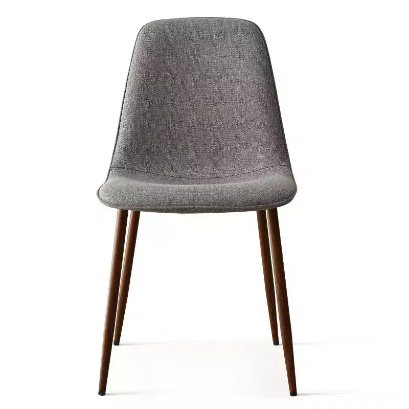 Chaises de salle à manger sans accoudoirs, dossier incurvé, rembourrées beiges / grises / vertes, lot de 4