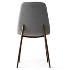 Chaises de salle à manger sans accoudoirs, dossier incurvé, rembourrées beiges / grises / vertes, lot de 4
