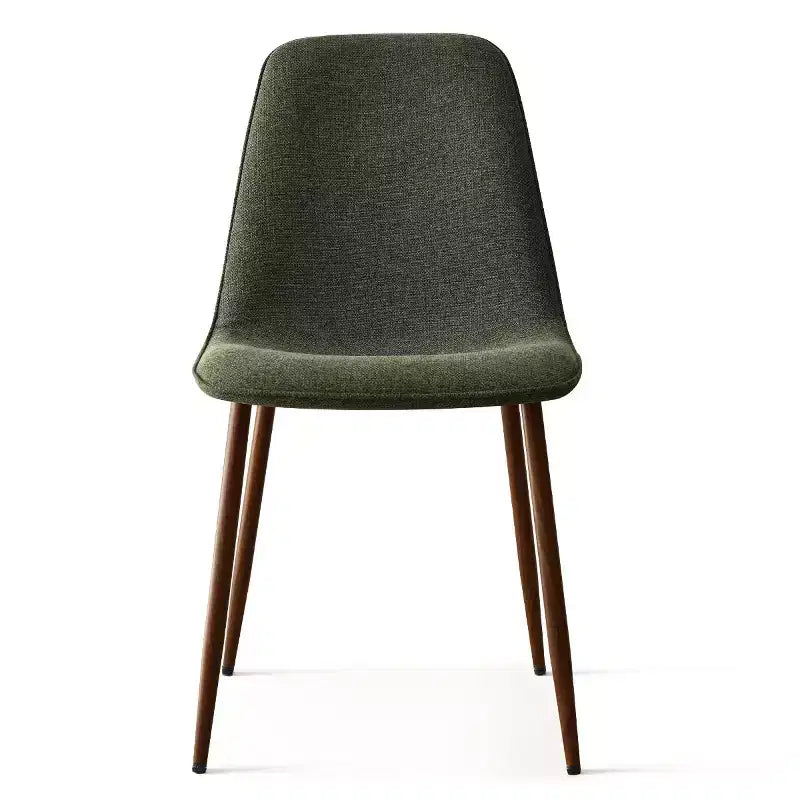 Chaises de salle à manger sans accoudoirs, dossier incurvé, rembourrées beiges / grises / vertes, lot de 4