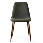 Chaises de salle à manger sans accoudoirs, dossier incurvé, rembourrées beiges / grises / vertes, lot de 4
