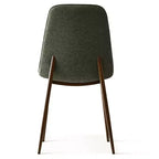 Chaises de salle à manger sans accoudoirs, dossier incurvé, rembourrées beiges / grises / vertes, lot de 4