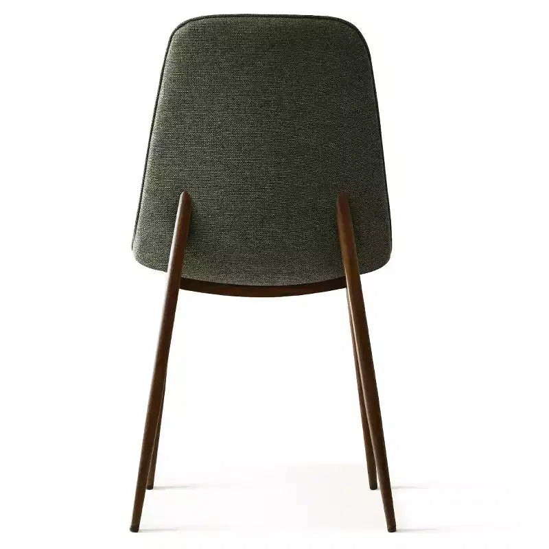 Chaises de salle à manger sans accoudoirs, dossier incurvé, rembourrées beiges / grises / vertes, lot de 4