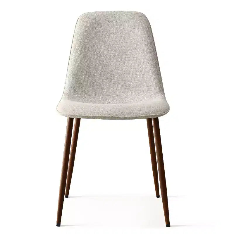 Chaises de salle à manger sans accoudoirs, dossier incurvé, rembourrées beiges / grises / vertes, lot de 4