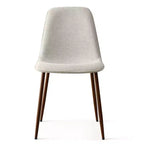 Chaises de salle à manger sans accoudoirs, dossier incurvé, rembourrées beiges / grises / vertes, lot de 4