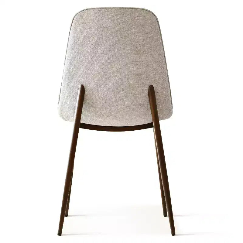 Chaises de salle à manger sans accoudoirs, dossier incurvé, rembourrées beiges / grises / vertes, lot de 4