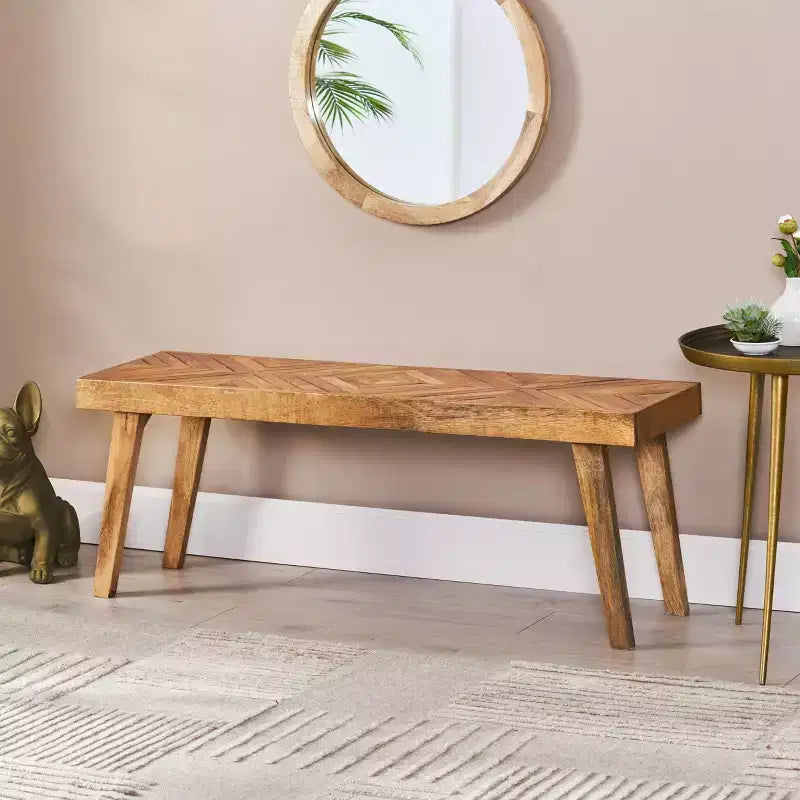 GDFStudio Hawley Boho Handmade Mango Wood Bench