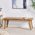 Banc de salle à manger fait main en bois de manguier – Marron naturel