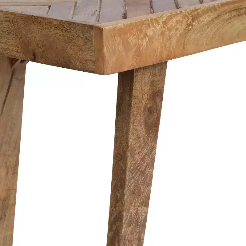 Banc de salle à manger fait main en bois de manguier – Marron naturel
