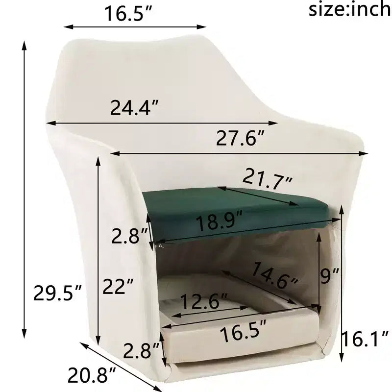 Fauteuil crapaud pour animaux de compagnie – Milieu de siècle, 1 place