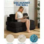 Canapé-lit d'appoint pliant – Beige / Noir / Gris foncé, 1 place