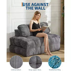 Canapé-lit d'appoint pliant – Beige / Noir / Gris foncé, 1 place