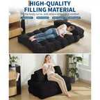 Canapé-lit d'appoint pliant – Beige / Noir / Gris foncé, 1 place