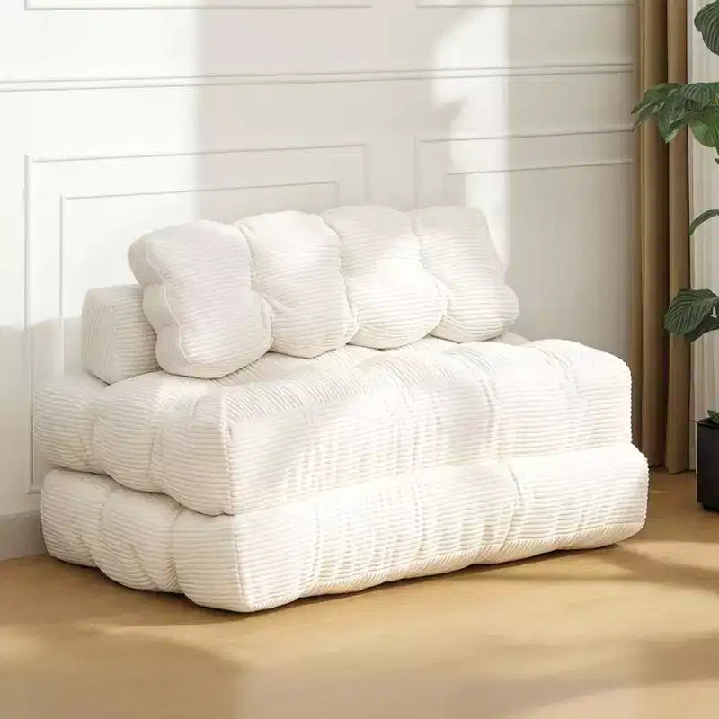 Folding Floor Couch Guest Bed, Comfy Floor Single Chair Lounge, Portable Convertible Lounger with Pillow & Back Support for Living Room Bedroom