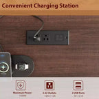 Bureau de direction de ferme avec station de recharge – Noyer brun / blanc, 1 personne