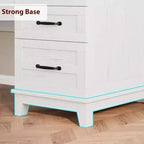 Bureau de direction de ferme avec station de recharge – Noyer brun / blanc, 1 personne