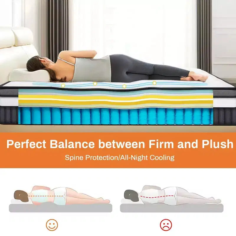 Matelas en mousse à mémoire de forme gel de 14 pouces – Grand format (Queen)