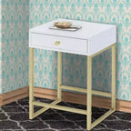 Royal Hampton Side Table, White & Gold