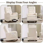 Fauteuil à bascule d'appoint rembourré – Gris / Blanc, 1 place