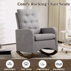 Fauteuil à bascule d'appoint rembourré – Gris / Blanc, 1 place