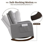 Fauteuil à bascule d'appoint rembourré – Gris / Blanc, 1 place