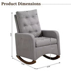 Fauteuil à bascule d'appoint rembourré – Gris / Blanc, 1 place