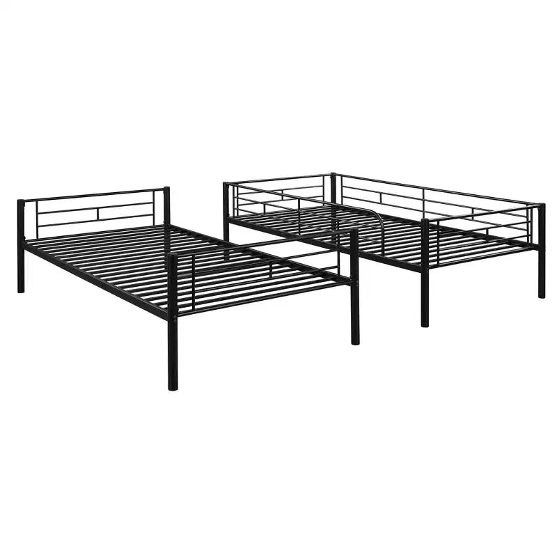 Lit superposé en métal pour 2 personnes – Noir