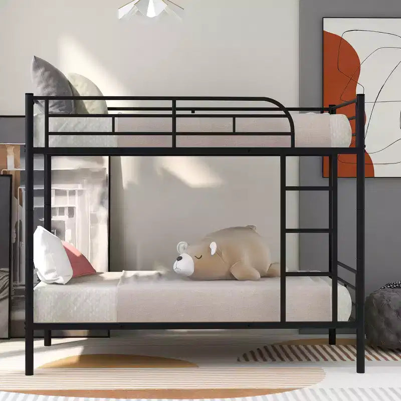 Lit superposé en métal pour 2 personnes – Noir