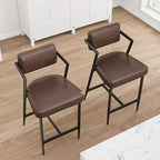 Tabourets de bar hauteur comptoir, lot de 2 – Noir / Marron / Vert, 2 places