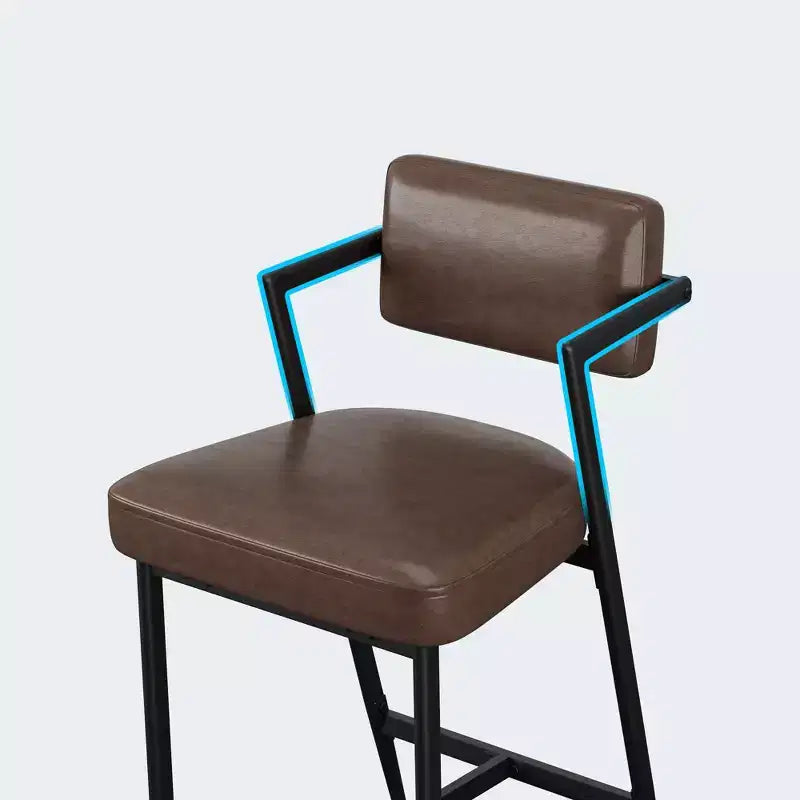 Tabourets de bar hauteur comptoir, lot de 2 – Noir / Marron / Vert, 2 places