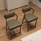 Tabourets de bar hauteur comptoir, lot de 2 – Noir / Marron / Vert, 2 places