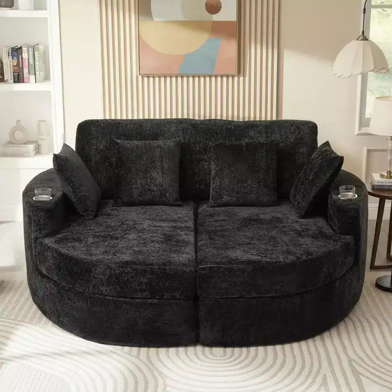 Grande chaise longue – Noir / Vert, 1 place
