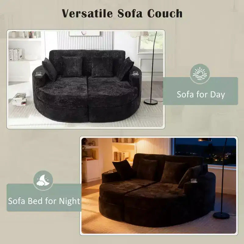 Grande chaise longue – Noir / Vert, 1 place