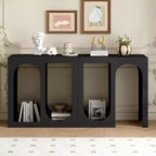 Console modulaire – Noir, design incurvé