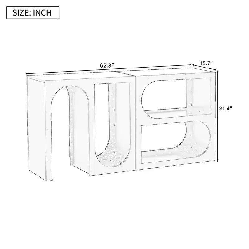 Console modulaire – Noir, design incurvé