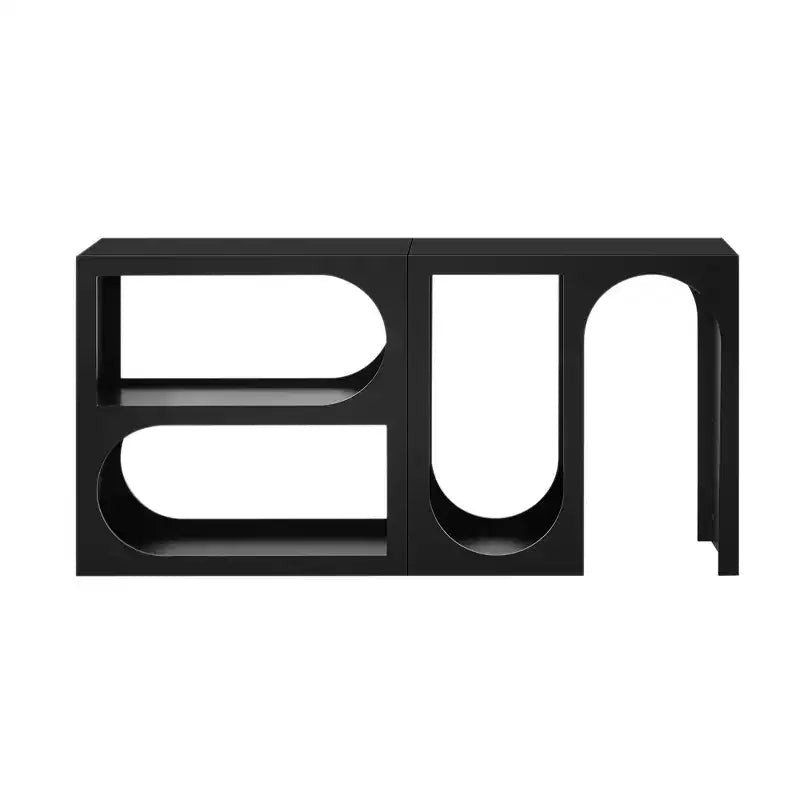 Console modulaire – Noir, design incurvé
