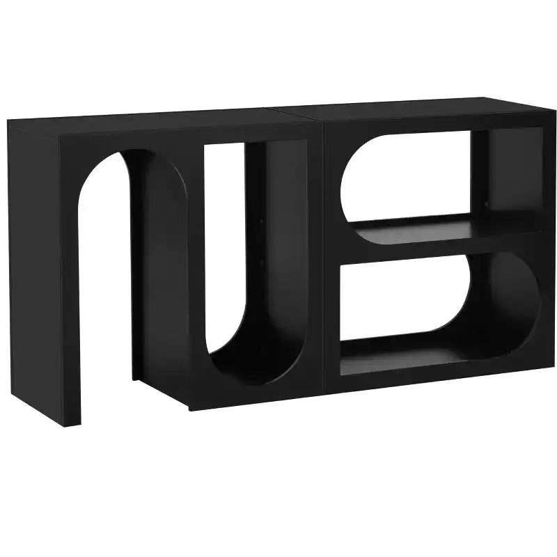 Console modulaire – Noir, design incurvé