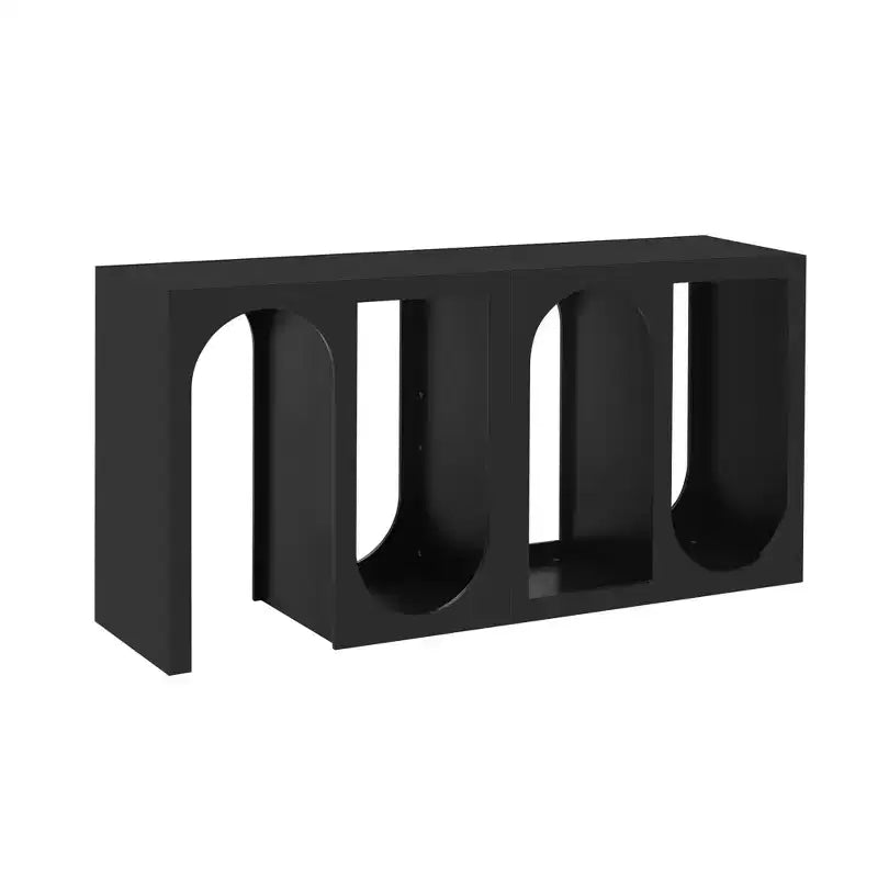 Console modulaire – Noir, design incurvé