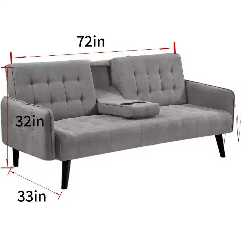 Canapé-lit convertible – Gris foncé / Gris, 2 places