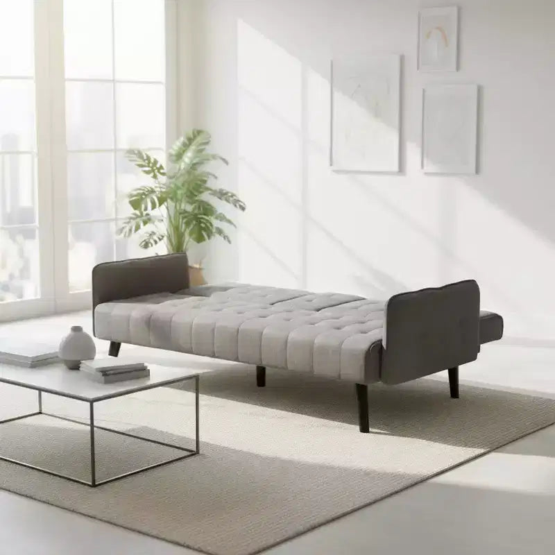 Canapé-lit convertible – Gris foncé / Gris, 2 places