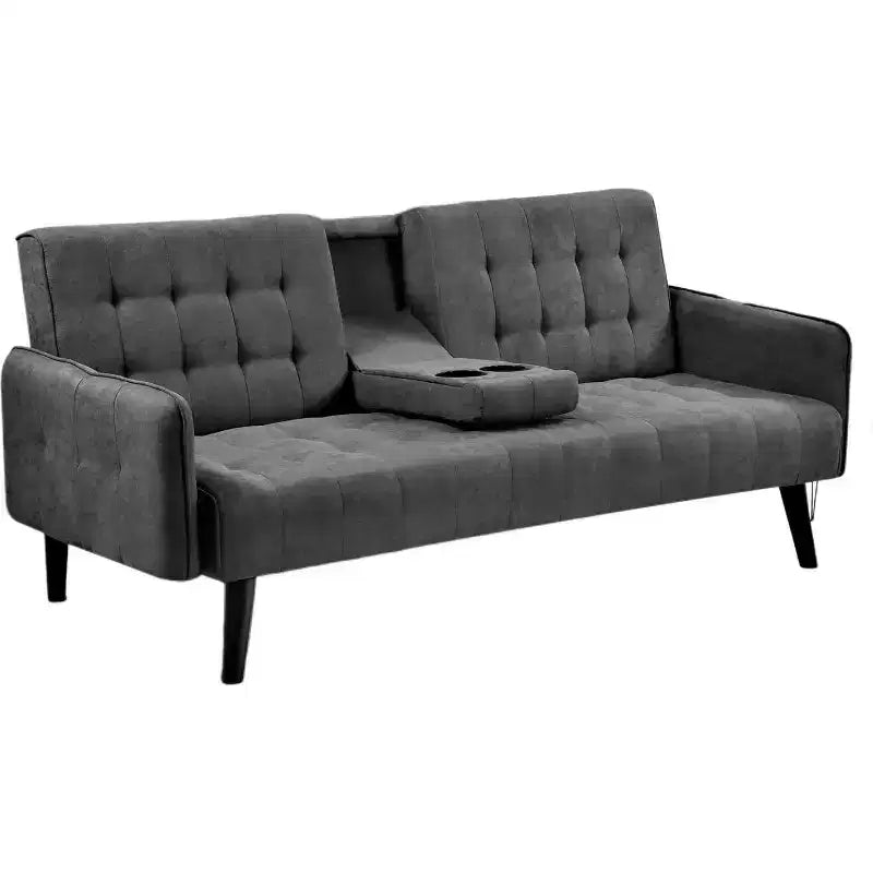 Canapé-lit convertible – Gris foncé / Gris, 2 places