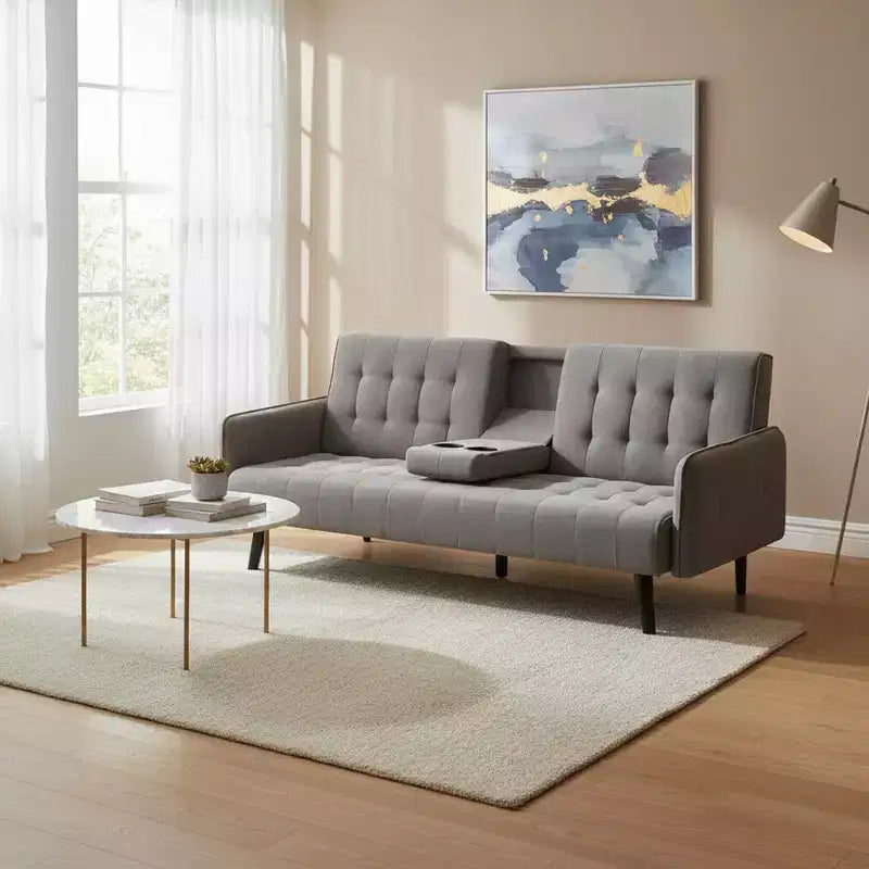 Canapé-lit convertible – Gris foncé / Gris, 2 places