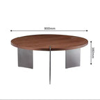 Table Basse Ronde – Noyer / Noir, Style Moderne